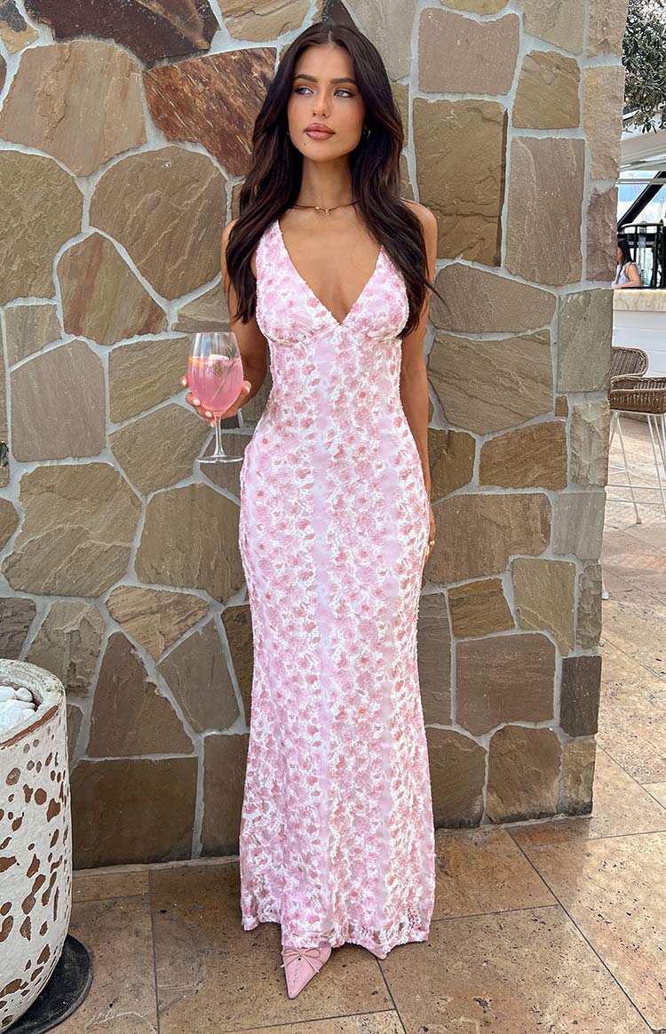 Farida - Abito Maxi di Pizzo Rosa