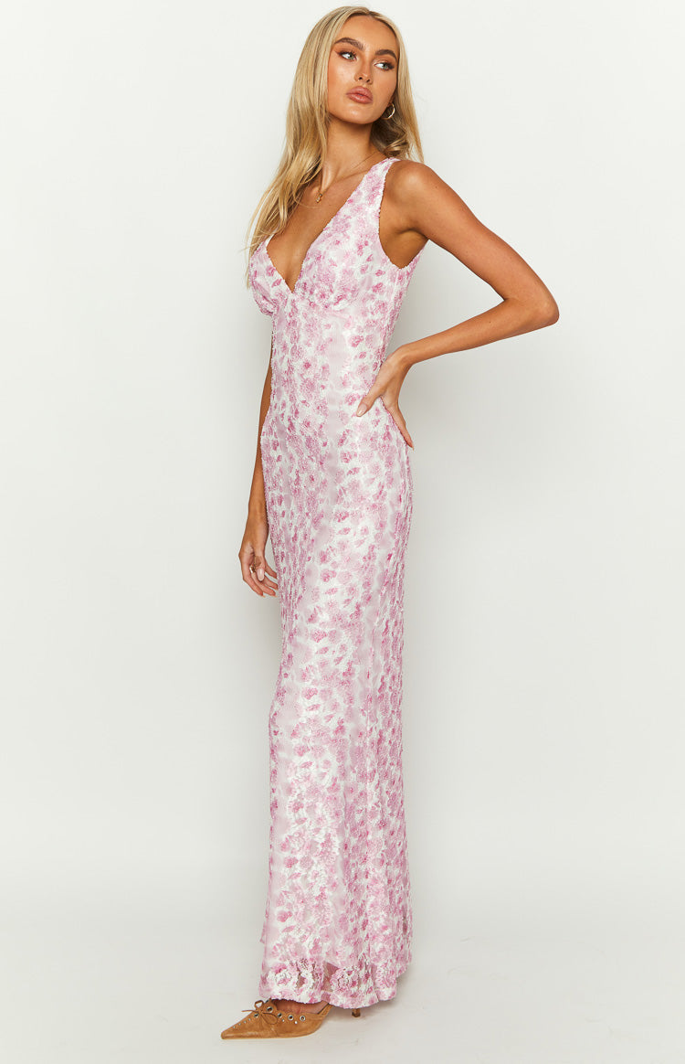 Farida - Abito Maxi di Pizzo Rosa