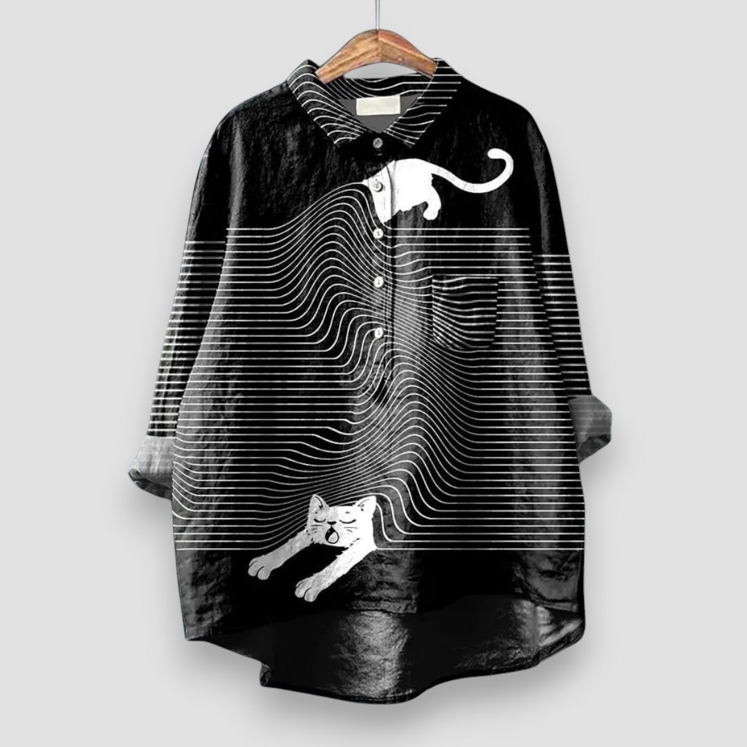 Korelli™ | 2025 – Blusa Grafica di Gato