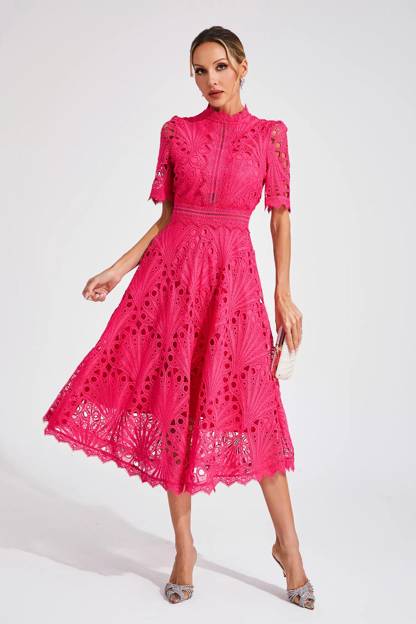 Hallie | Abito Midi di Pizzo