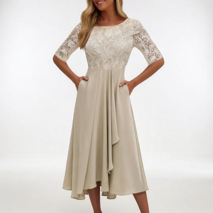 Abito midi in pizzo - Eleganza senza tempo per donna