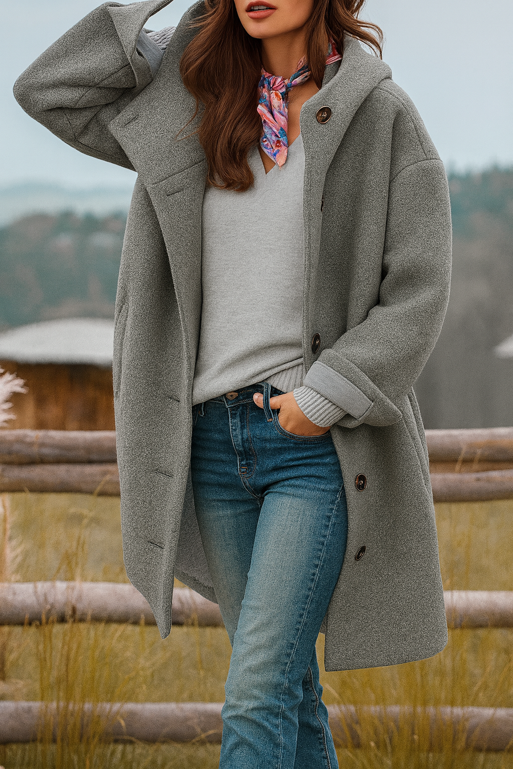 Kaia - Cappotto Casual con cappuccio Stiloso