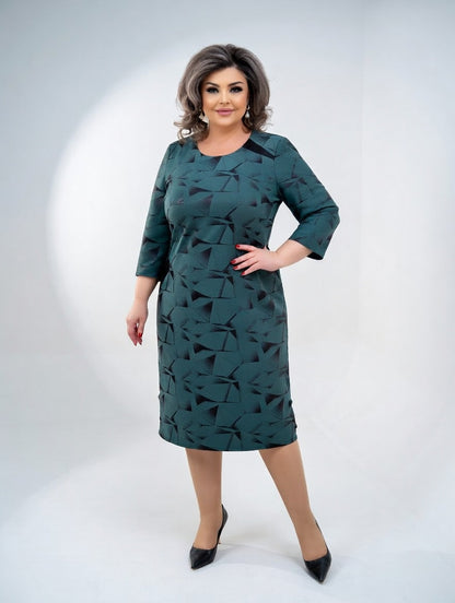 Abito midi Strutturato con Fantasia Gráfico — Eleganza Senza tempo e Comfort