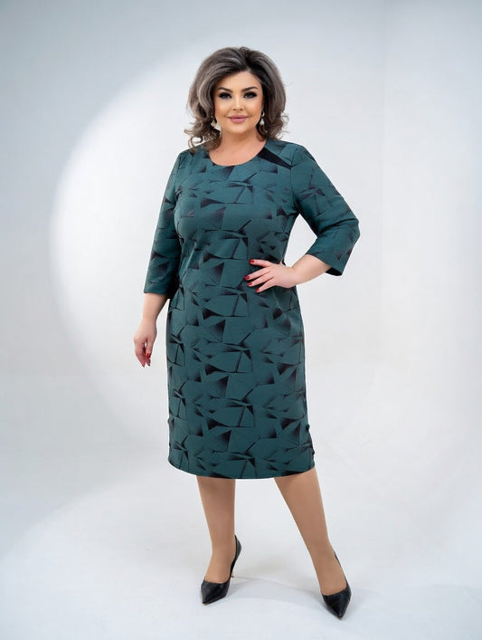 Abito midi Strutturato con Fantasia Gráfico — Eleganza Senza tempo e Comfort