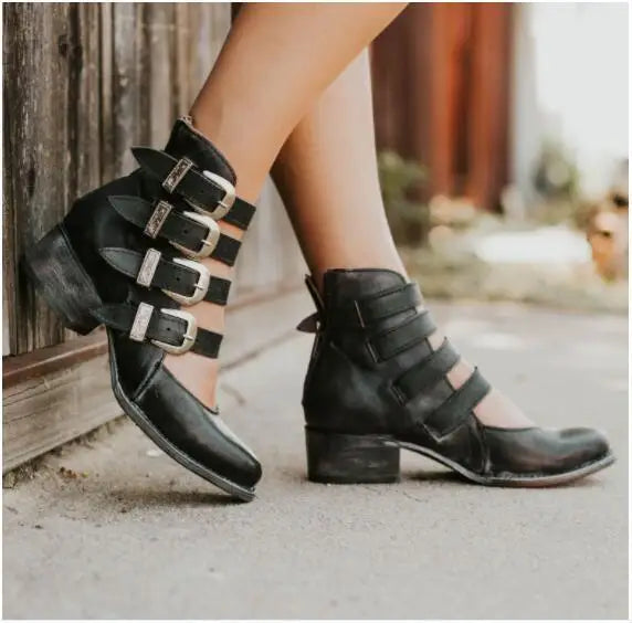 Tacchi di Pelle Vintage con fibbia