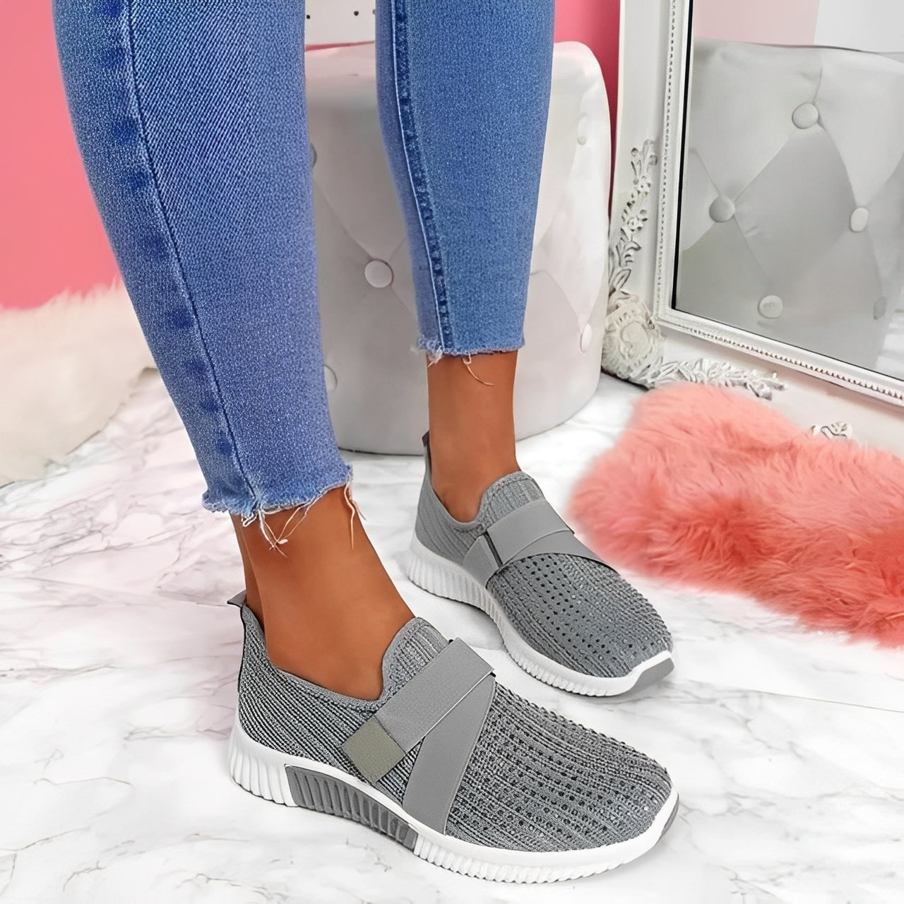Christine - Scarpe bajos eleganti con cierre di velcro da donna