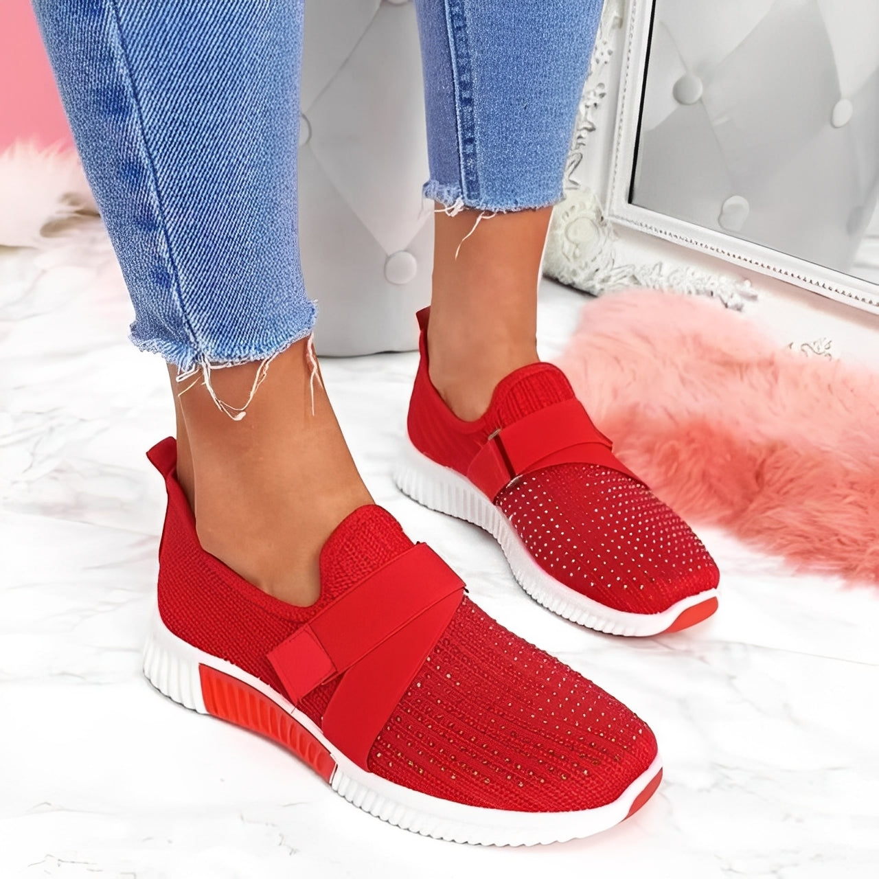 Christine - Scarpe bajos eleganti con cierre di velcro da donna