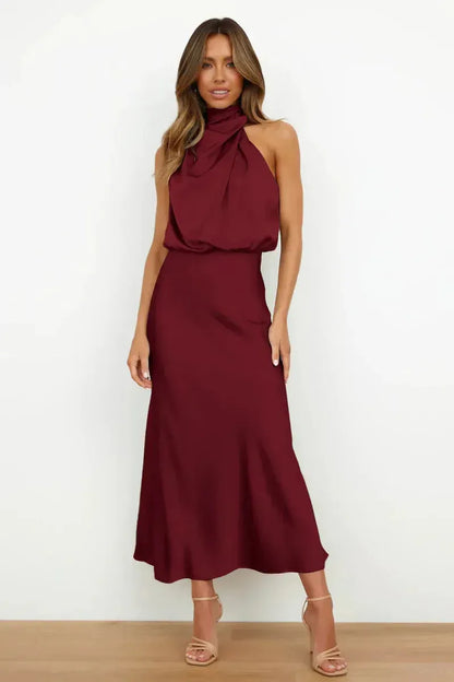 Il Abito Halter Drapado Elegante
