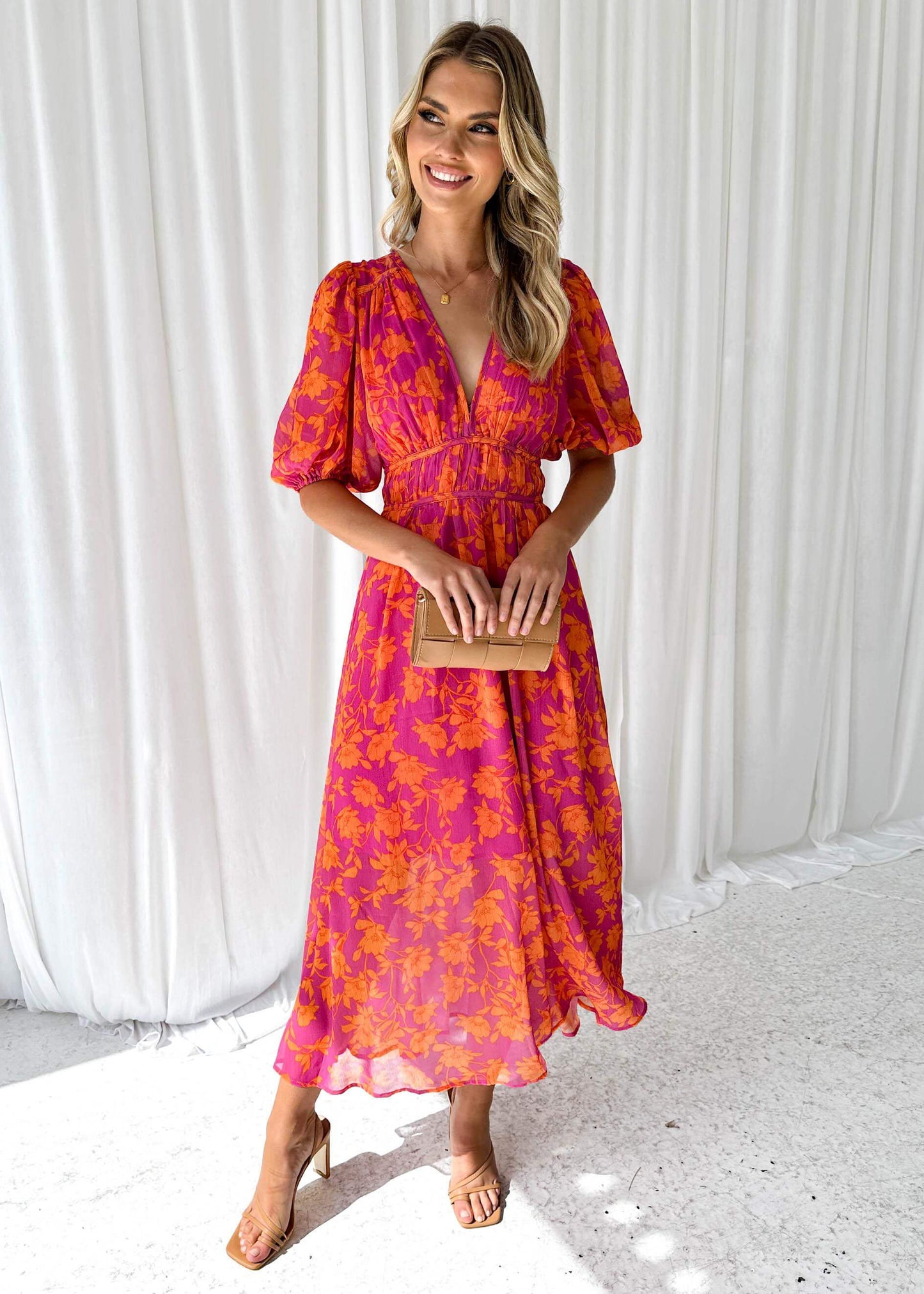 Kathy - Abito maxi elegante con scollo a V
