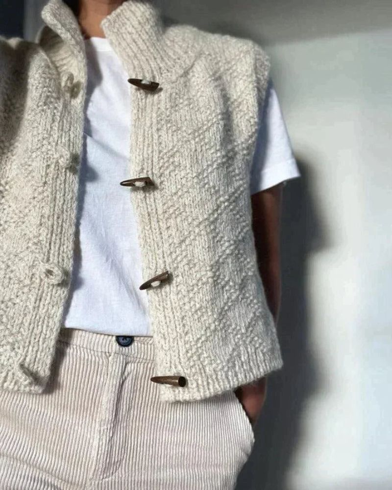 INGRID – CARDIGAN SENZA MANICHE IN MAGLIA COMODO