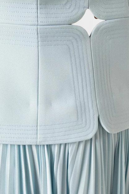 Clara Abito midi Plissettato con Spalle scoperte