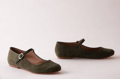Elena – Mules Mary Jane in camoscio