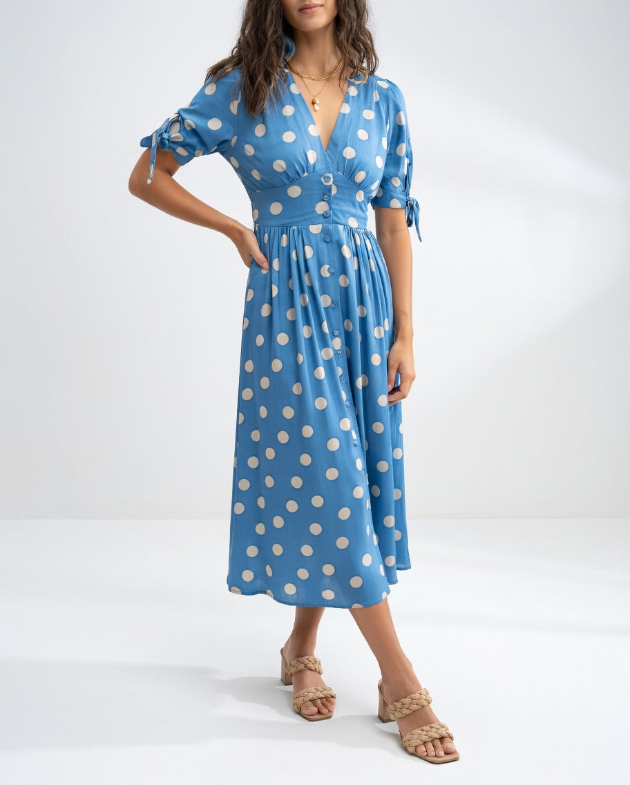 Abito midi di Pois - Eleganza Senza tempo per donna