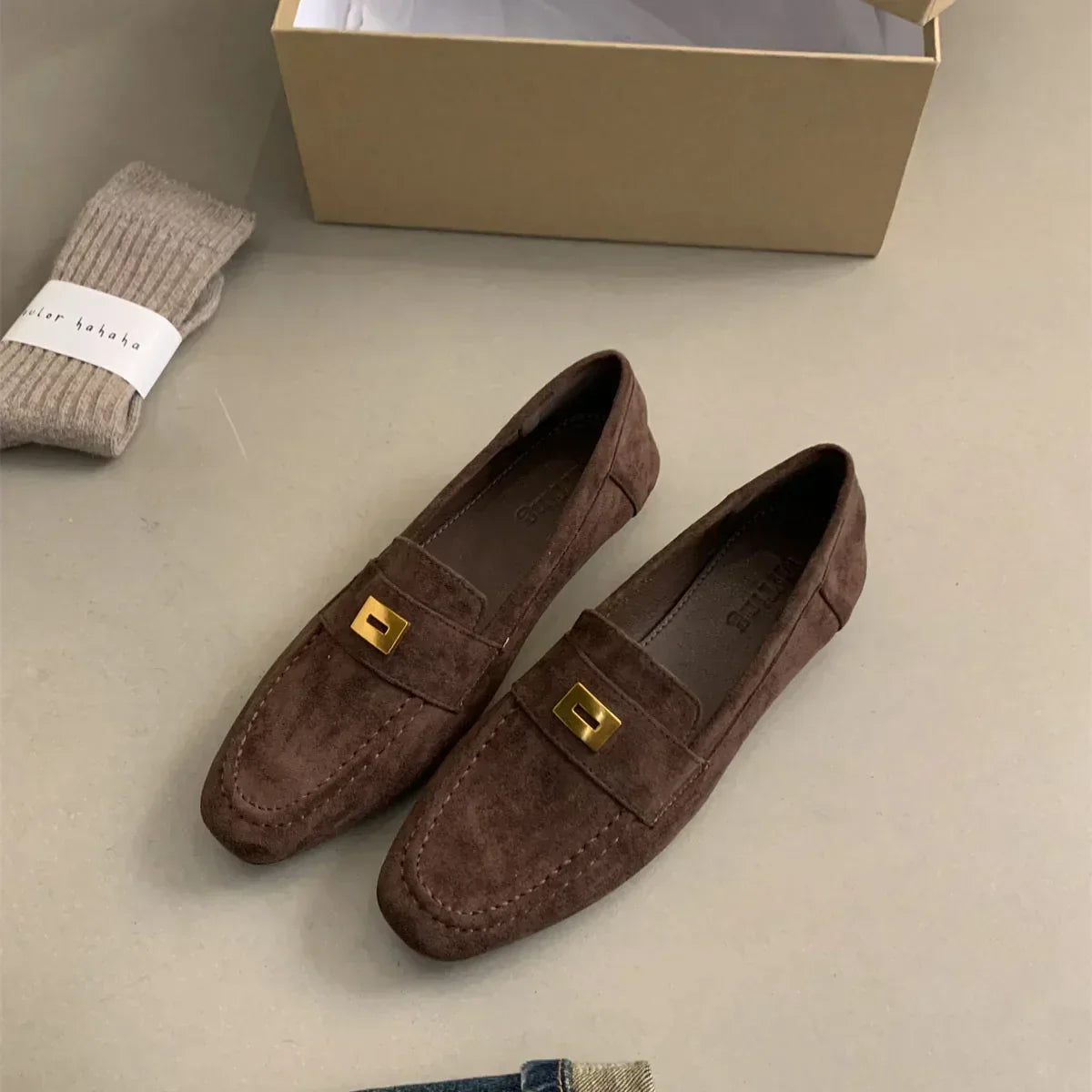 Malou® | Scarpe Británicos Realizzati di Camoscio Leggero