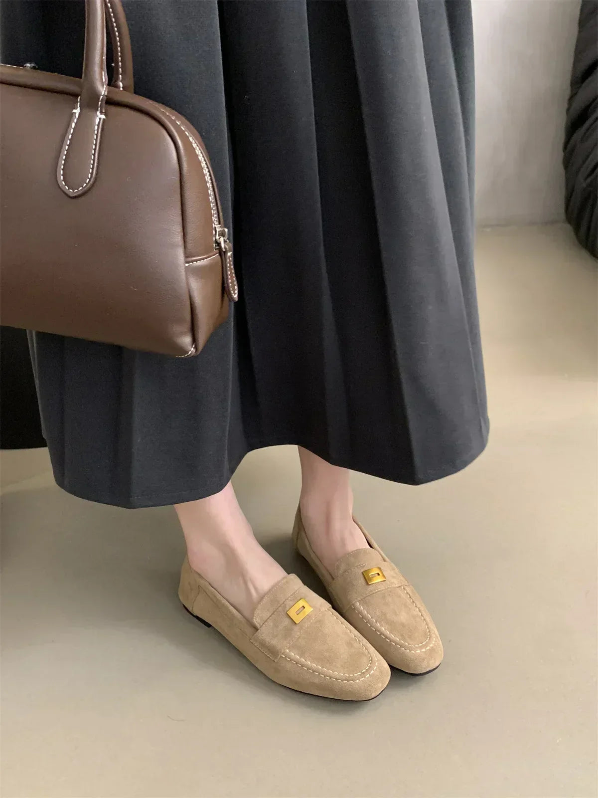 Malou® | Scarpe Británicos Realizzati di Camoscio Leggero