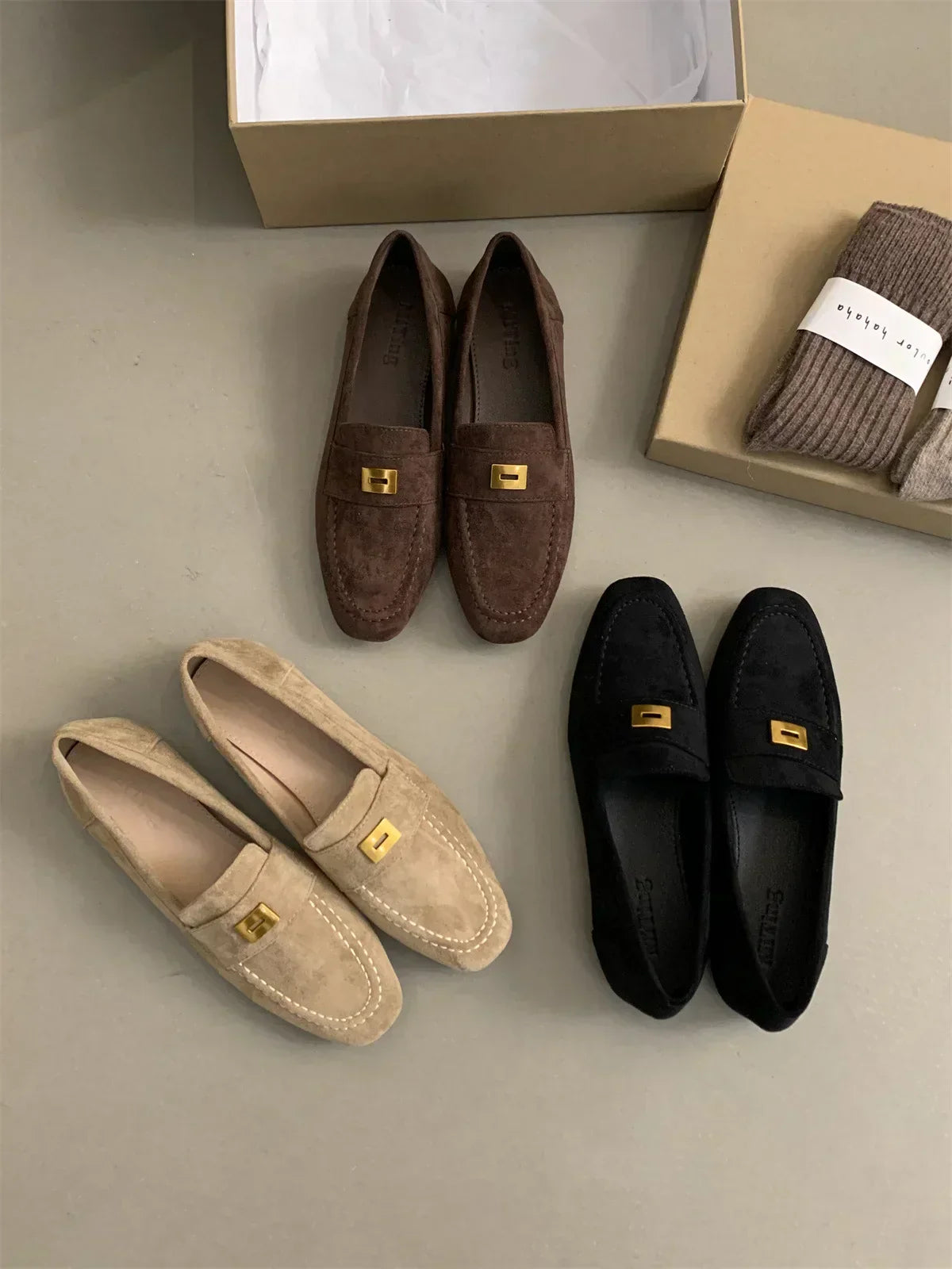 Malou® | Scarpe Británicos Realizzati di Camoscio Leggero