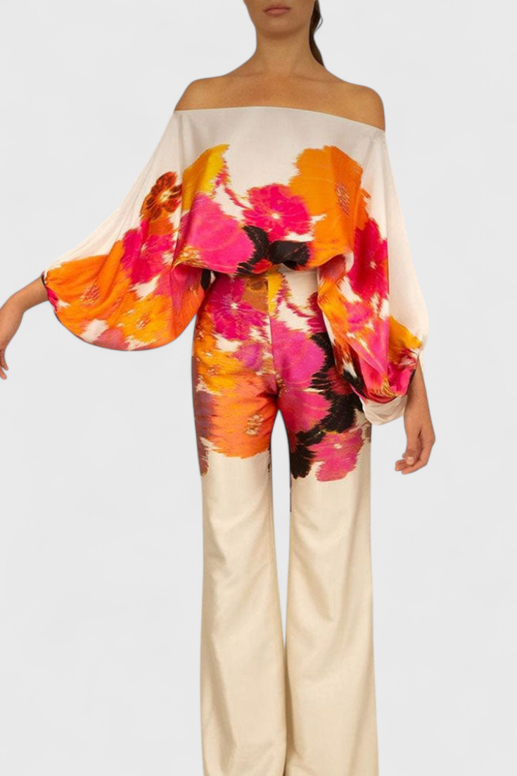 Sybella Completo Stampa due pezzi con Pantaloni a gamba larga