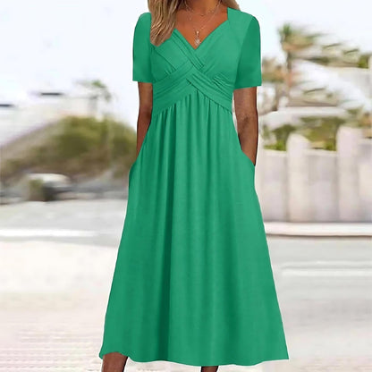 Elisa ™ | Abito Midi elegante con control di addome valorizzante