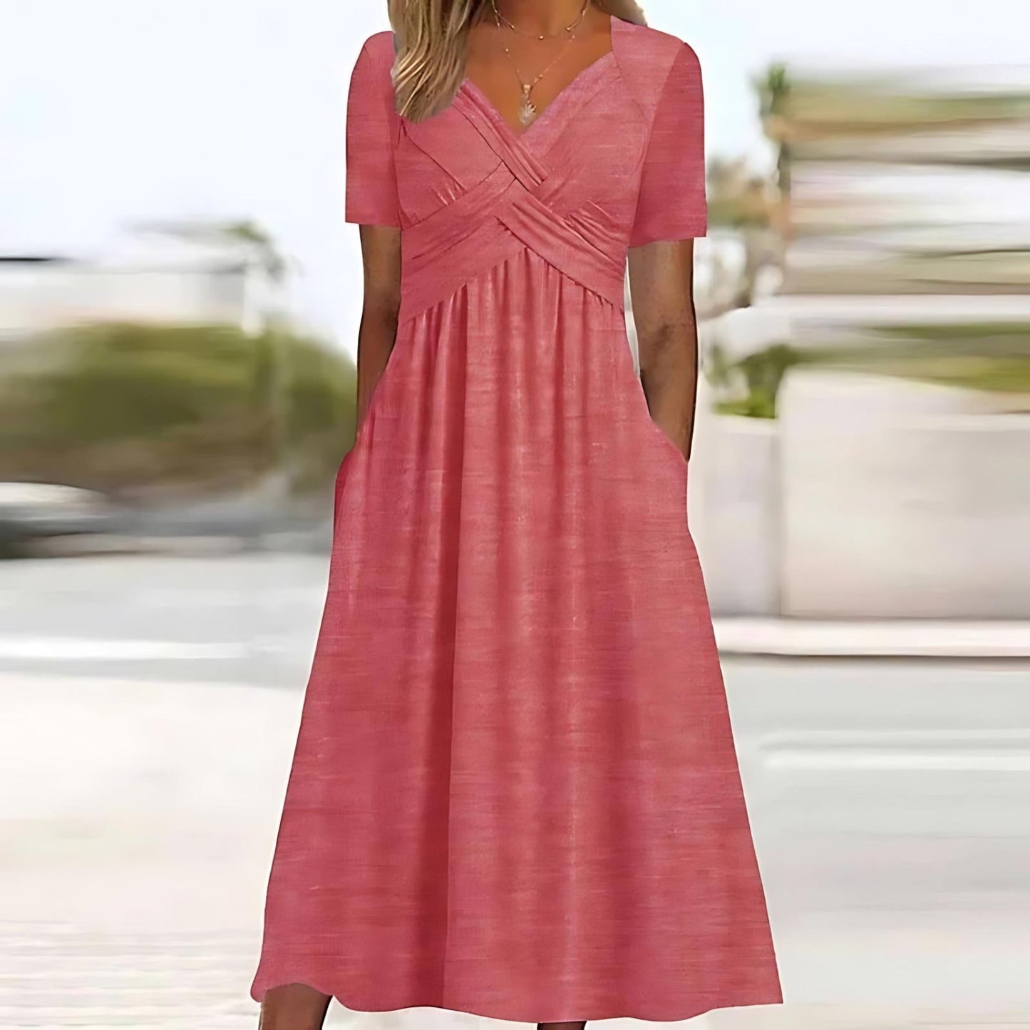 Elisa | Abito Midi Elegante con Control di Addome Valorizzante