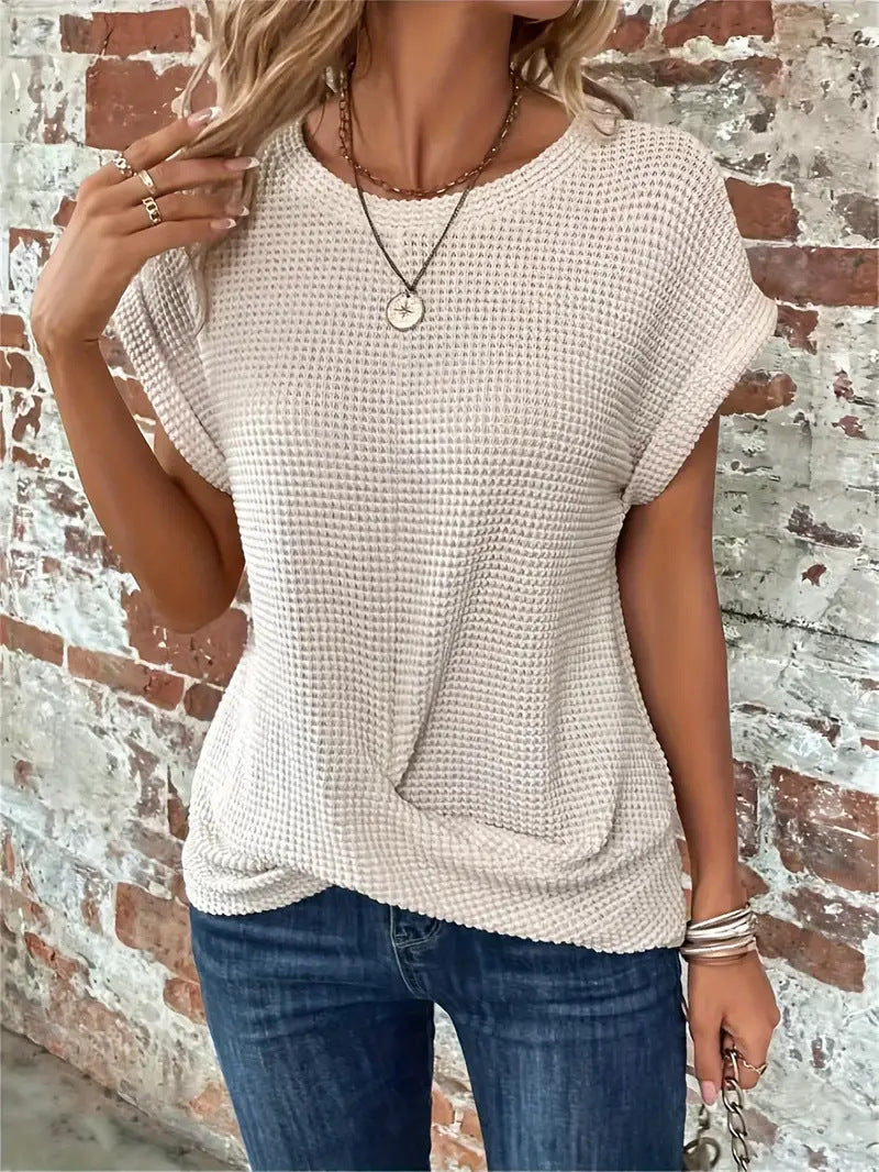 Tegan – Maglietta Casual di Tessuto Waffle