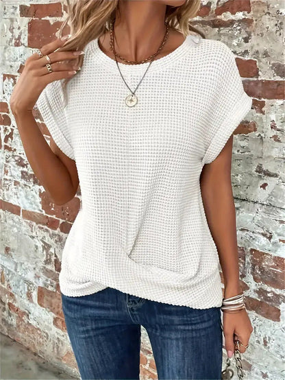 Tegan – Maglietta Casual di Tessuto Waffle