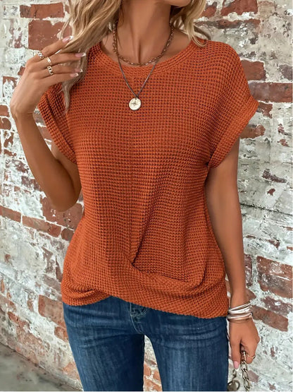 Tegan – Maglietta Casual di Tessuto Waffle