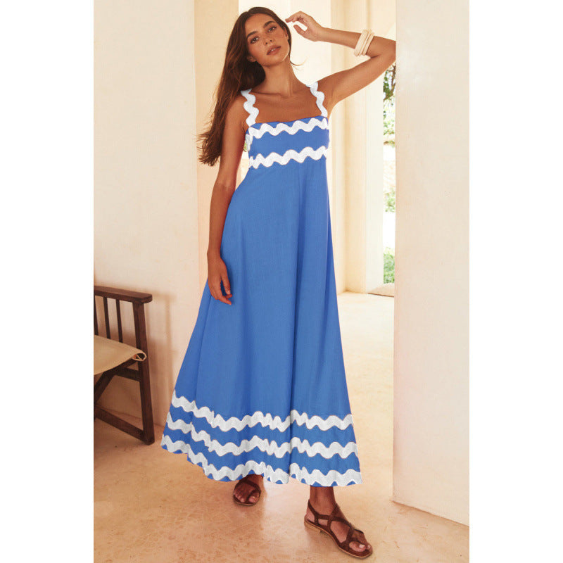 Wrenley - Abito Maxi Boho con Scollo Cortado