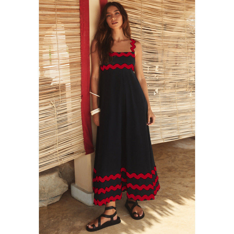 Wrenley - Abito maxi Boho di Collo Desgarrado