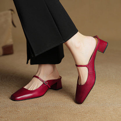 Alicia – Mules in pelle naturale