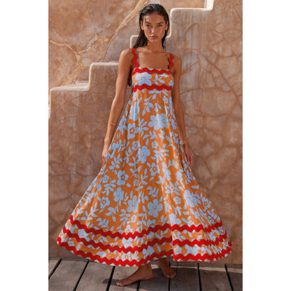 Wrenley - Abito Maxi Boho con Scollo Cortado