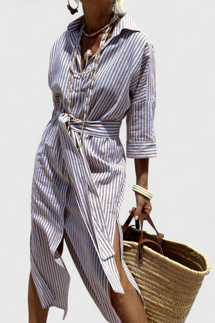 Sherlyn Abito chemisier di Righe con stile Senza tempo