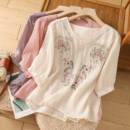 Tamsina – Blusa Rilassata Ricamata
