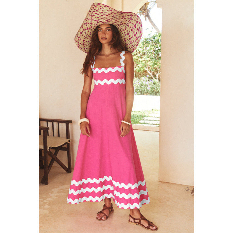 Wrenley - Abito maxi Boho di Collo Desgarrado