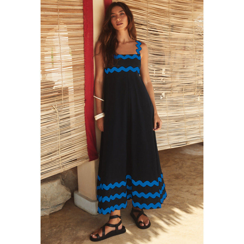 Wrenley - Abito maxi Boho di Collo Desgarrado