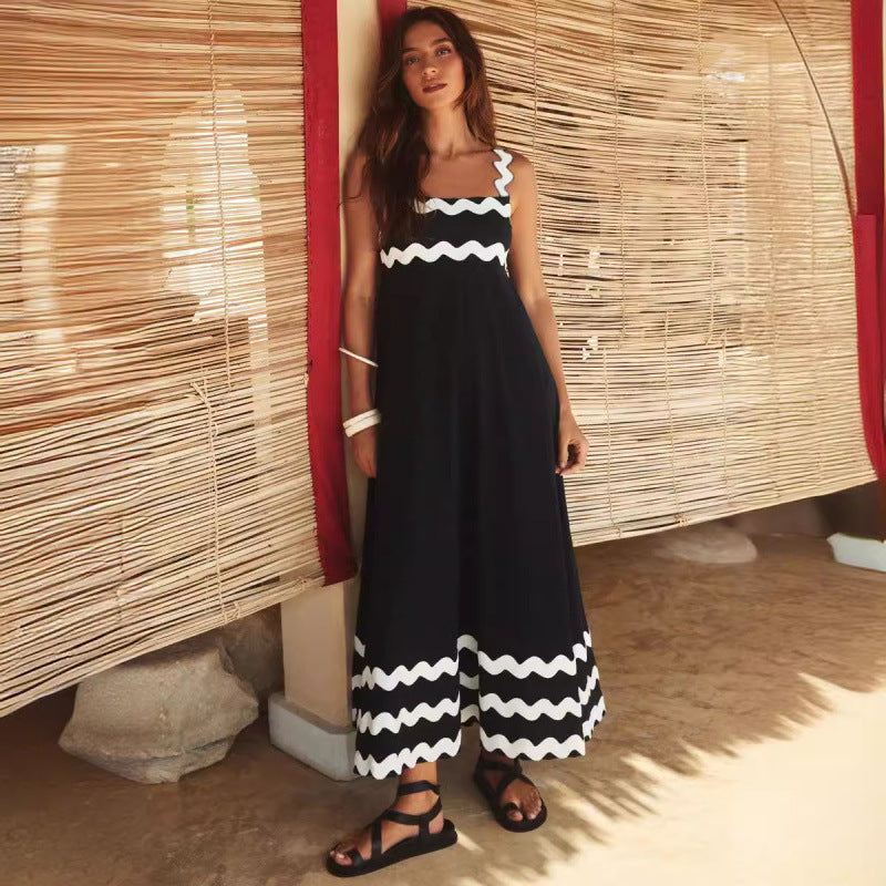 Wrenley - Abito Maxi Boho con Scollo Cortado