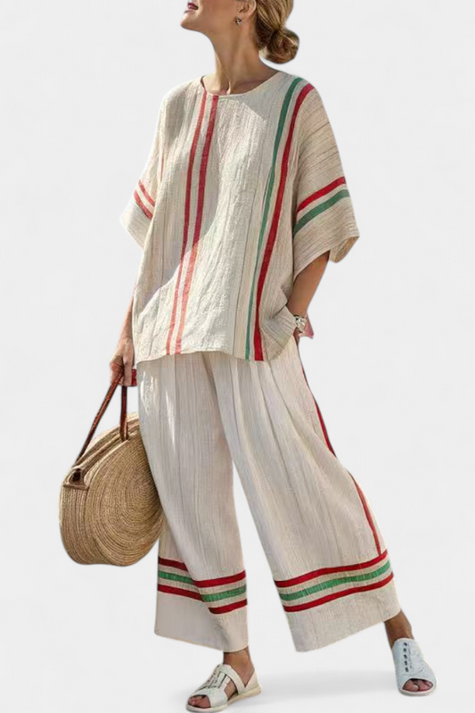 Truvane | Blusa Boho di Impressione Comoda e Pantaloni Sueltos