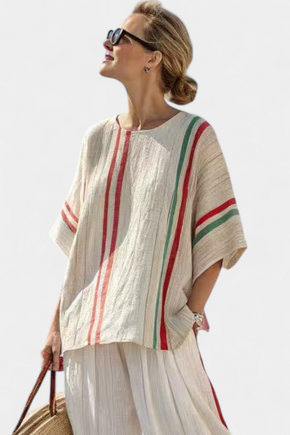 Truvane | Blusa Boho di Impressione Comoda e Pantaloni Sueltos