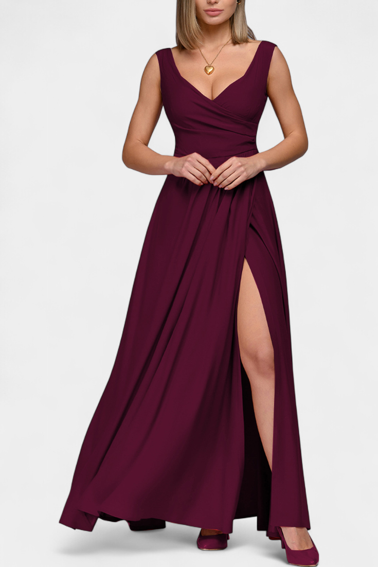 Rocío Abito lungo con Drappeggiato Frontal e Scollo Cruzado