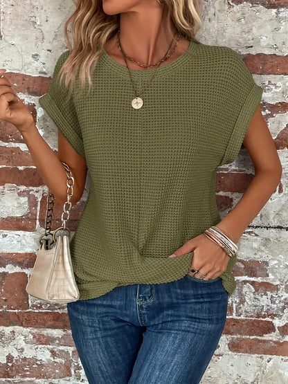 Tegan – Maglietta Casual di Maglia in Tessuto di Panal