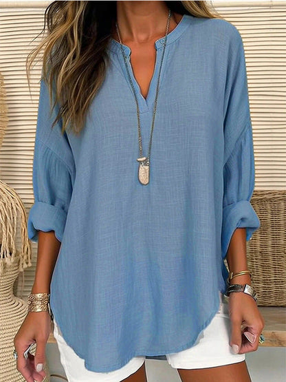 Hazel – Blusa con collo a V dal taglio rilassato