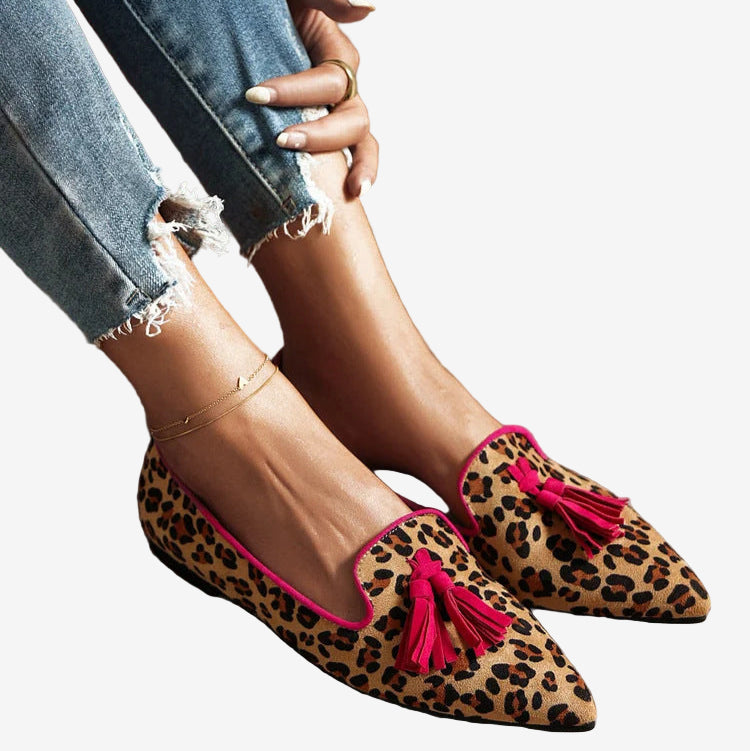 Sofia - Décolleté Leopardate con Flecos