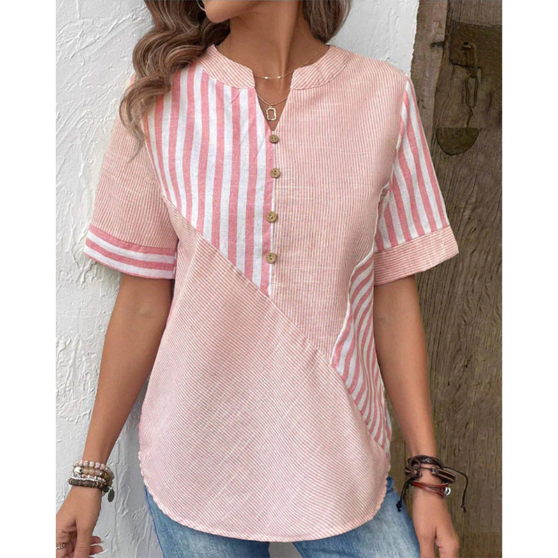 Abby – Blusa di Bottoni a Righe