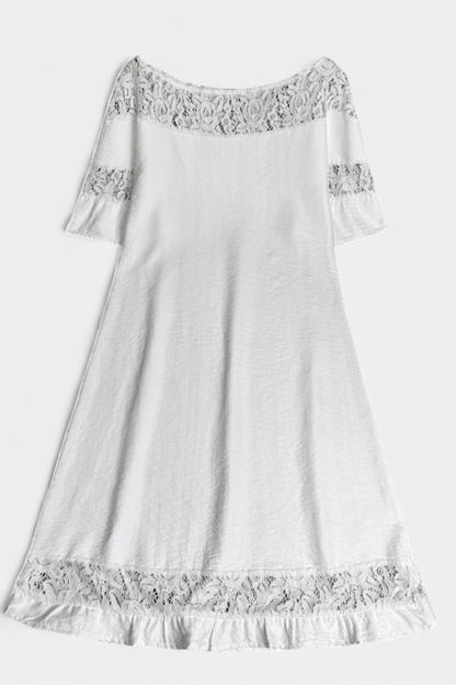 Karol Abito casual in lino con Pizzo e Collo Barco