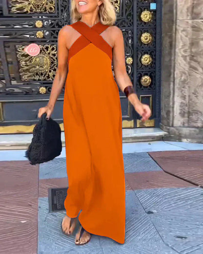 Quirine™ | Abito maxi con Cruce Frontal.