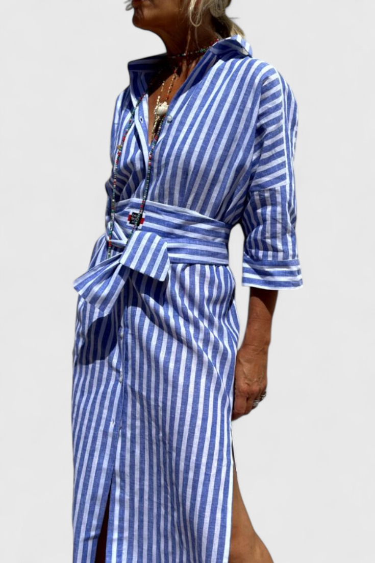 Sherlyn Abito chemisier di Righe con stile Senza tempo