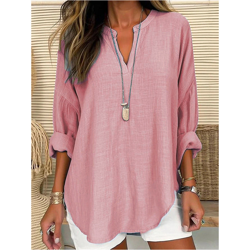 Hazel – Blusa con collo a V dal taglio rilassato