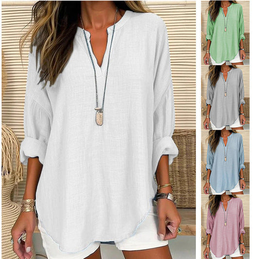 Hazel – Blusa con collo a V dal taglio rilassato