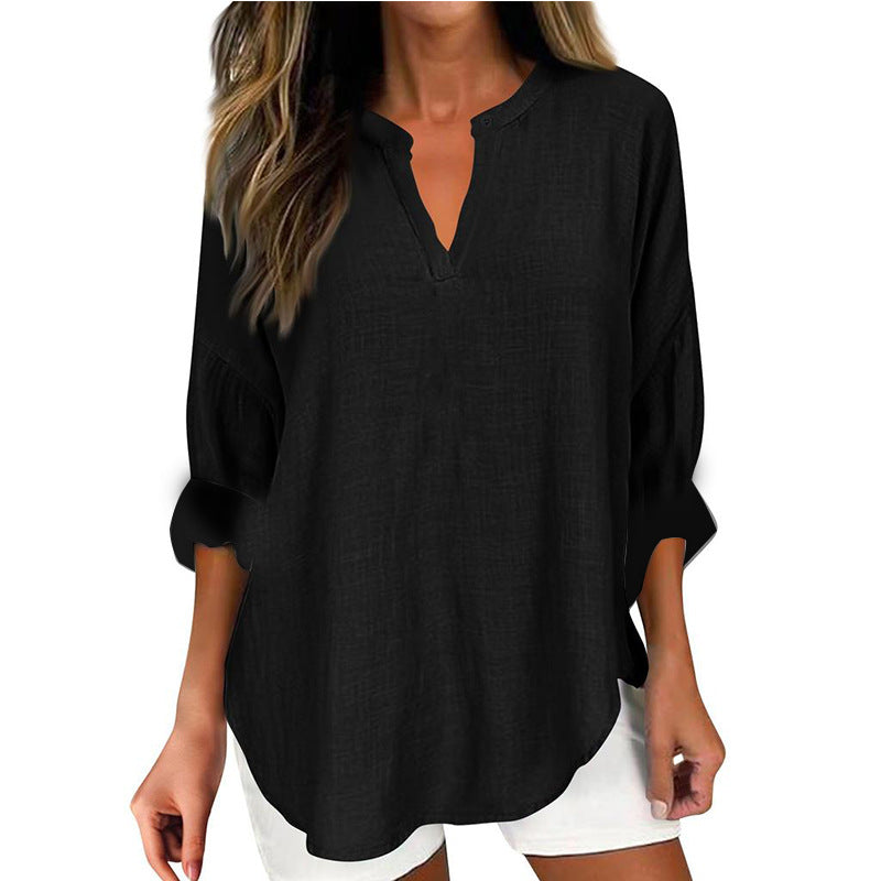 Hazel – Blusa con collo a V dal taglio rilassato