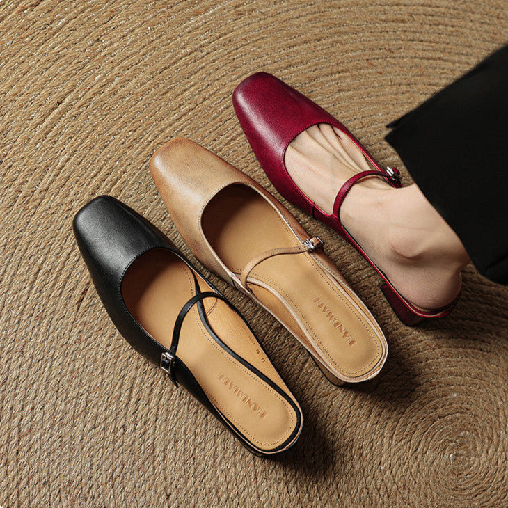 Alicia – Mules in pelle naturale