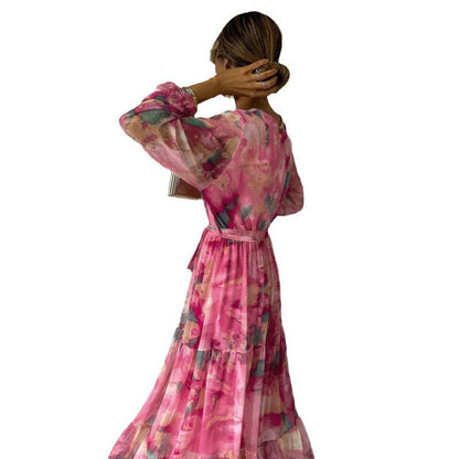 Nyla – Abito Floreale V-Collo Elegante
